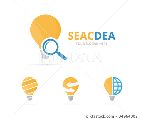 Set of lamp logo combination. Lightbulb and Set of lamp logo combination. Lightbulb and 34964002