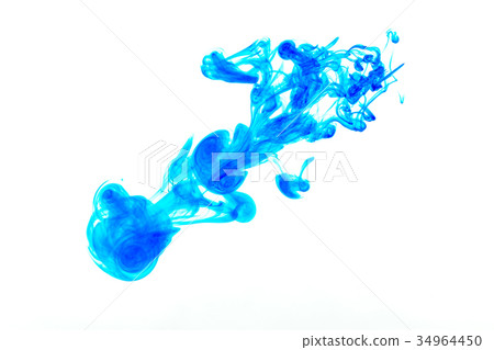 Splash of blue paint in water Splash of blue paint in water 34964450