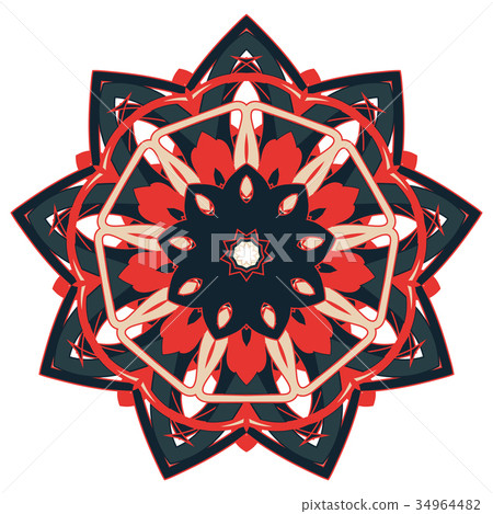Aribic Colorful Mandala. Ethnic tribal ornaments Aribic Colorful Mandala. Ethnic tribal ornaments 34964482