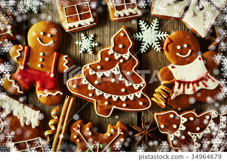 Christmas homemade gingerbread cookies 34964679