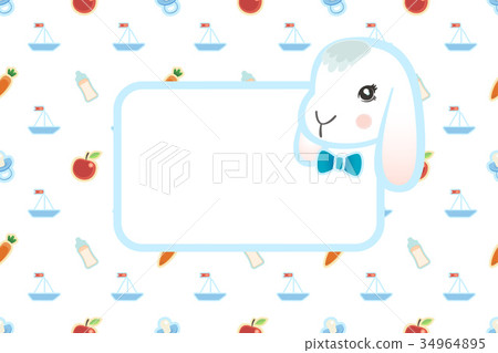 Newborn baby greeting card template 34964895