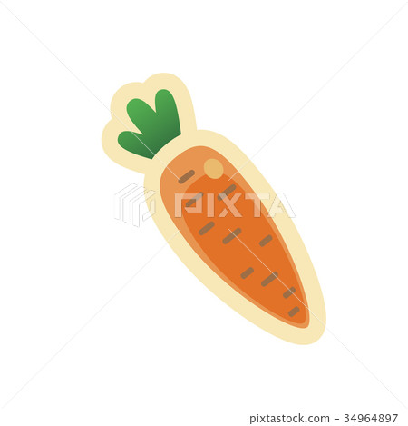Cartoon colorful carrot icon in flat style Cartoon colorful carrot icon in flat style 34964897