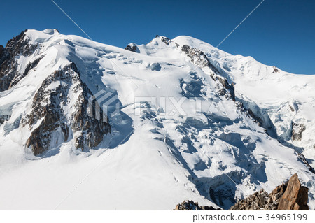 View of Mont Blanc mountain range from Aiguille View of Mont Blanc mountain range from Aiguille 34965199