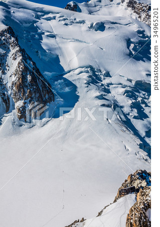 View of Mont Blanc mountain range from Aiguille  34965201