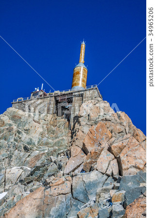 View of the rock of Aiguille du Midi, mont-Blanc 34965206