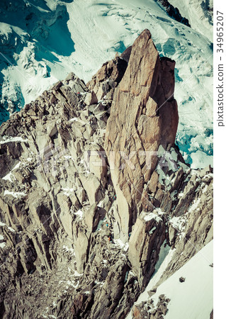 Climber on the route.Aiguille du Midi Climber on the route.Aiguille du Midi 34965207