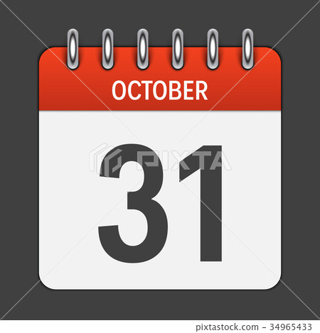 October 31 Calendar Daily Icon. Vector 34965433