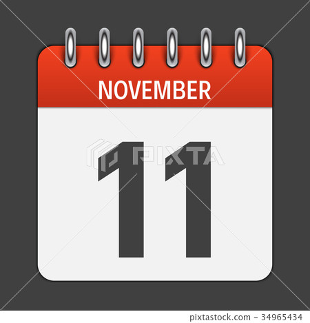 November 11 Calendar Daily Icon. Vecto November 11 Calendar Daily Icon. Vecto 34965434