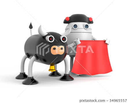 Bull robor or may be cow. Cute character 34965557