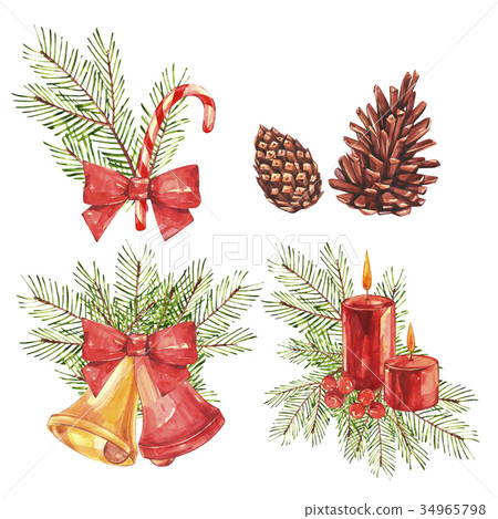 Set of Vintage Christmas illustrations. Christmas Set of Vintage Christmas illustrations. Christmas 34965798