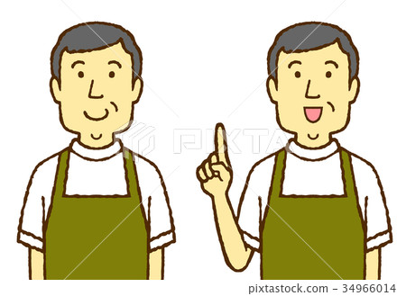 Middle-aged man apron 34966014