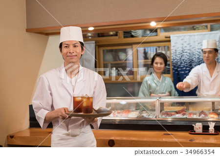 廚師餐廳壽司餐廳職員形象 34966354