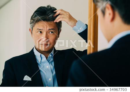 Middle men who care about hair 34967703