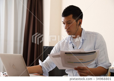 Male at-home work 34968801