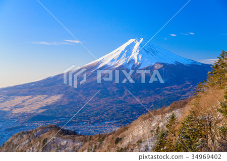 Mt. Mitiyama山到冬天的富士山 Mt. Mitiyama山到冬天的富士山 34969402