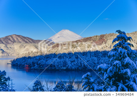 富士山 黎明 雪景-圖庫照片 [34969484] - pixta