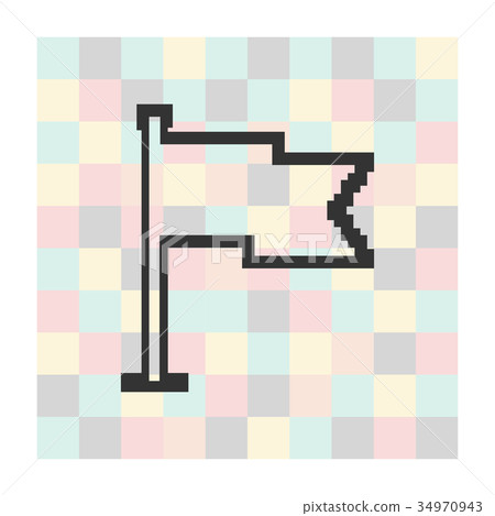 Vector pixel icon flag on a square background Vector pixel icon flag on a square background 34970943