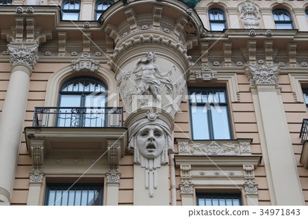 Jugendstil建築學小組裡加拉脫維亞歐洲 34971843