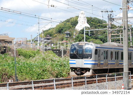 Ofuna Kannon watching over Yokosuka Line 34972154