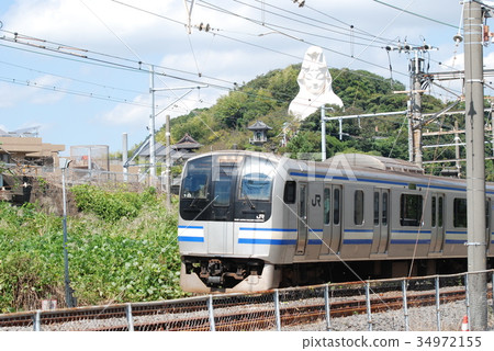 Ofuna Kannon watching over Yokosuka Line 34972155
