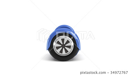 3d rendering of a single blue hoverboard in front 34972767