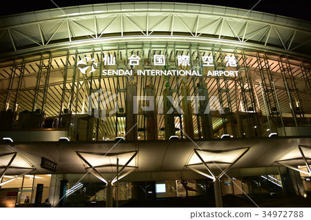 仙台機場在晚上 34972788