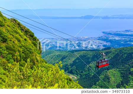 從Nyita Nada（索道）新鮮綠色雲仙山的視圖 34973310