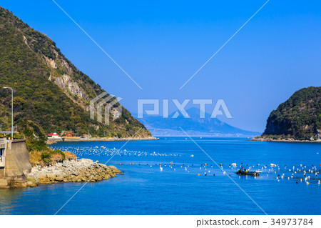 Triangular Nose seaweed aquaculture landscape Amakusa Triangular Nose seaweed aquaculture landscape Amakusa 34973784