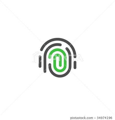 Identification of person, thumbprint vector 34974196