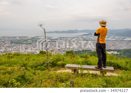 View the Seto Inland Sea from Mt. (Kitanonaka, Ako City, Hyogo Prefecture) *Photo location information is available in the comment section of the work. 34974227