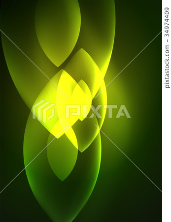Glowing modern geometric shapes in dark space Glowing modern geometric shapes in dark space 34974409