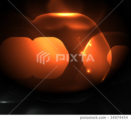 Blurred transparent hexagons on dark, digital 34974454