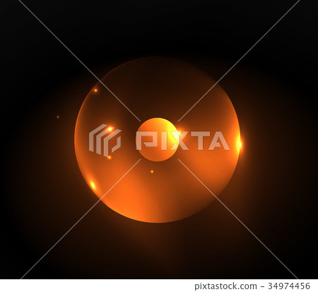 Blurred glowing circles, digital abstract 34974456