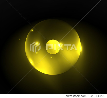 Blurred glowing circles, digital abstract 34974458