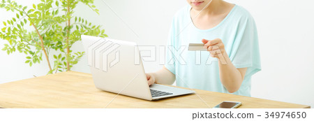 中間女性生活方式個人電腦 34974650