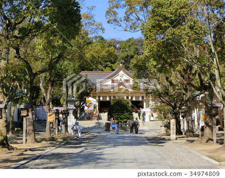 Ayukawa Shrine main hall in front of the first shrine Ayukawa Shrine main hall in front of the first shrine 34974809