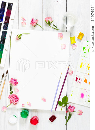 Workplace of artist. Workplace of artist. 34974954