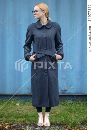 pretty young caucasian girl fashion dress outdoor 34977322