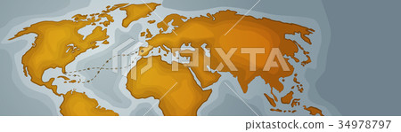 World Map Horizontal Banner Retro Vintage Style Of World Map Horizontal Banner Retro Vintage Style Of 34978797