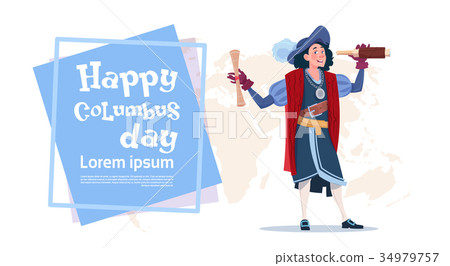 Happy Columbus Day American Discovery Holiday Happy Columbus Day American Discovery Holiday 34979757