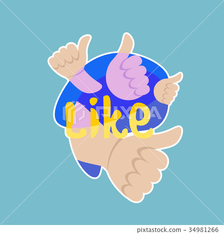 Like Sticker Social Media Network Message Badges Like Sticker Social Media Network Message Badges 34981266