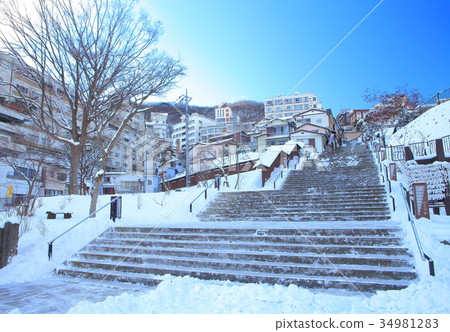Winter scenery of Ikaho Onsen Ishidangai 34981283