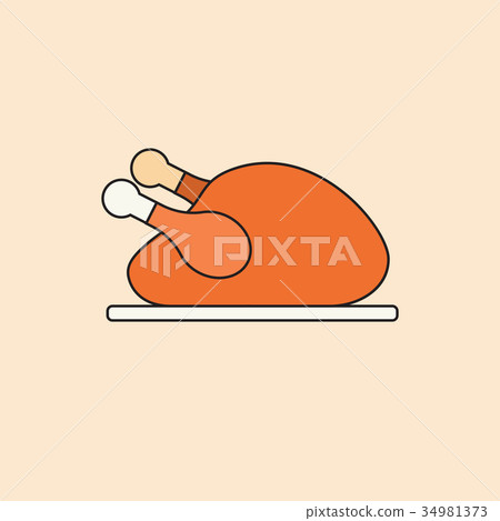 Roasted Turkey Icon Happy Thanksgiving Day Autumn Roasted Turkey Icon Happy Thanksgiving Day Autumn 34981373