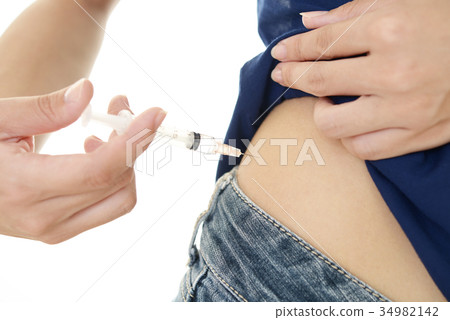 A woman with a syringe 34982142