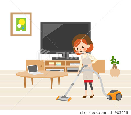 Cleaning the living room 34983936
