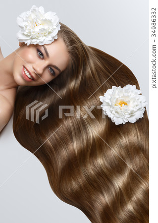girl with beautiful long hair girl with beautiful long hair 34986332