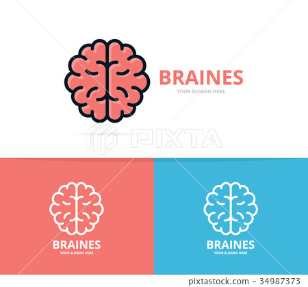 Unique brain and mind logo design template. Unique 34987373