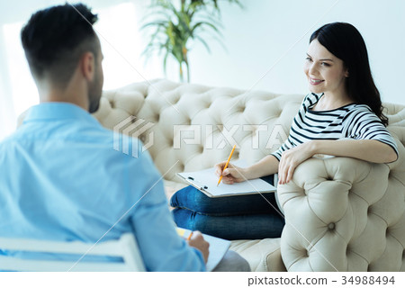 Friendly colleagues in casual enjoying working 34988494