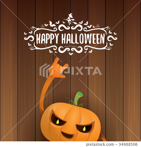 vector halloween funky rock n roll style pumpkin 34988506