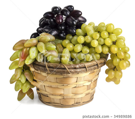 different grape varieties in the basket different grape varieties in the basket 34989886
